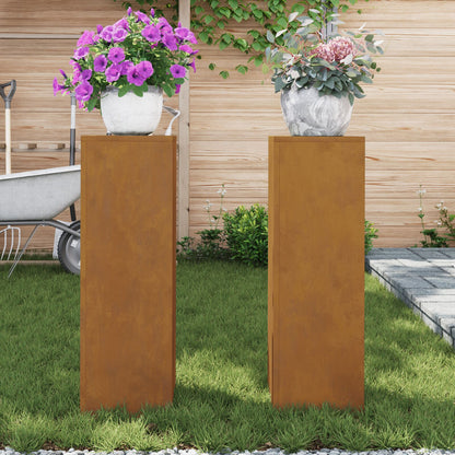 Buiten Plantenstandaarden Pilaren 2 Stuks 24X24X75 Cm Roestbestendig staal 2x (75 cm)