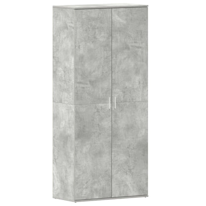 Schoenenkast Beton Grijs 80x39x180 cm Engineered Wood