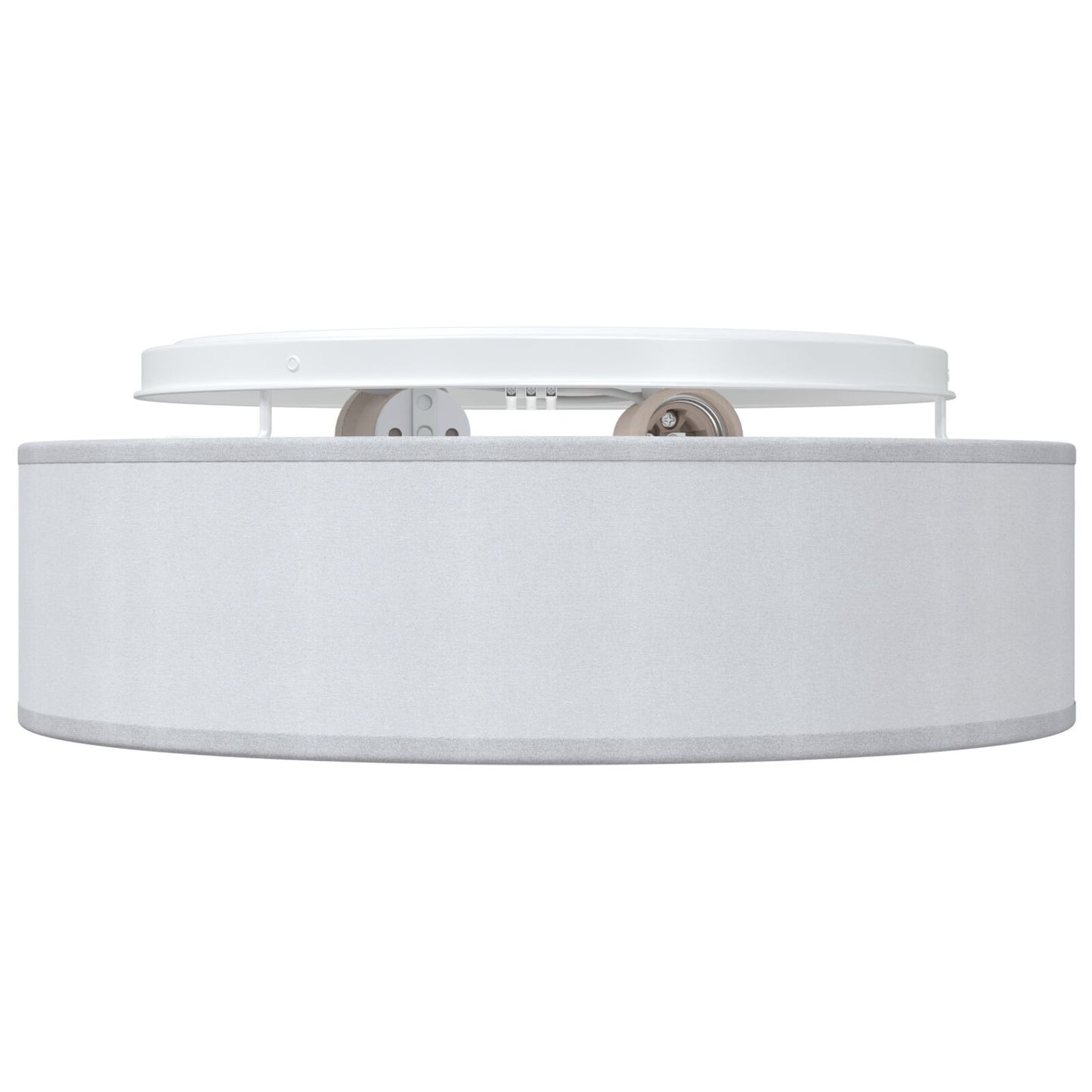 Inbouw Plafondlamp Ø 38 Cm Stof E27 Ø38 x 13,5 cm Grijs zonder sterrenlampenkap