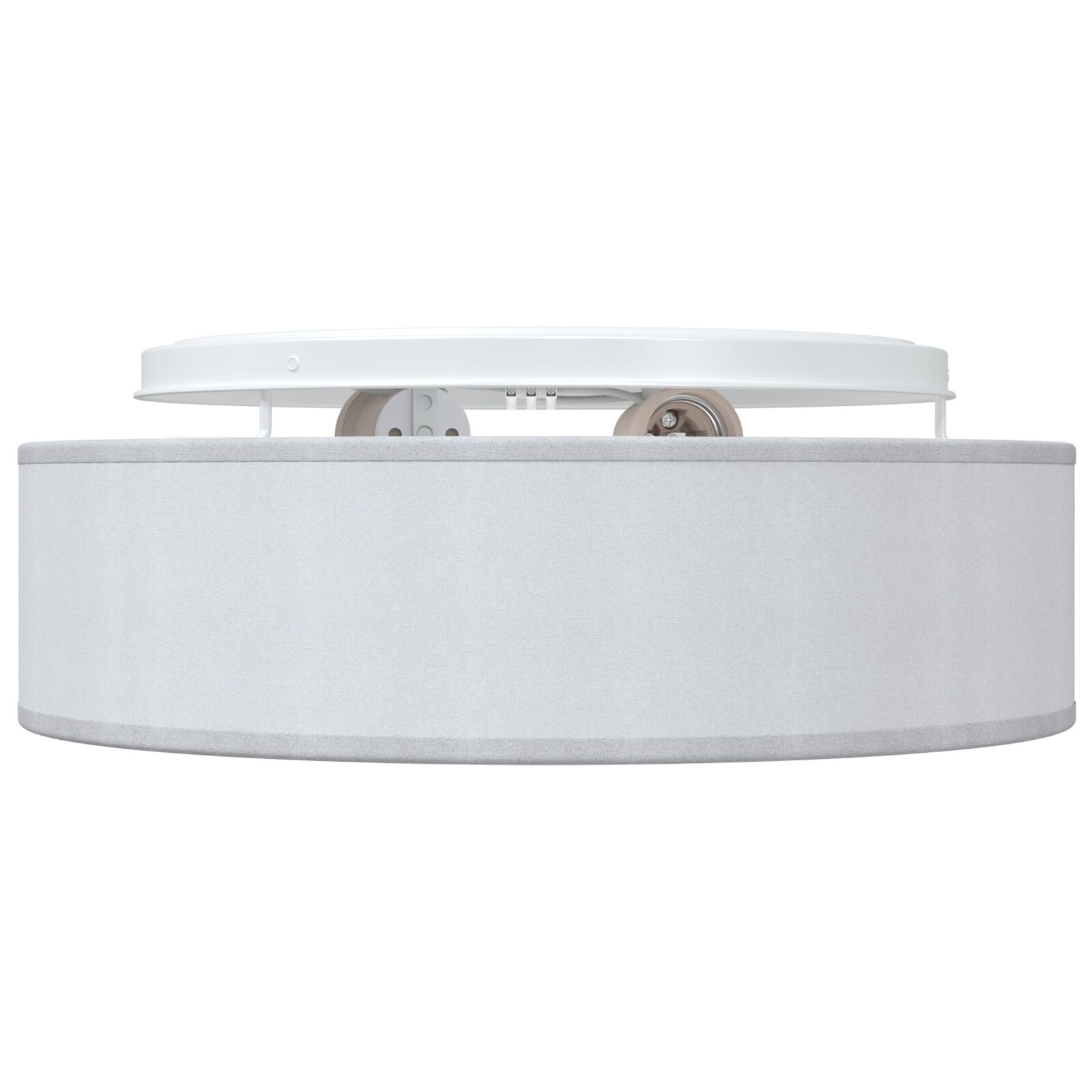 Inbouw Plafondlamp Ø 38 Cm Stof E27 Ø38 x 13,5 cm Grijs zonder sterrenlampenkap