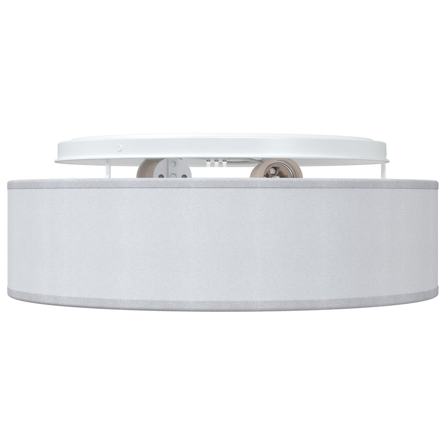 Inbouw Plafondlamp Ø 38 Cm Stof E27 Ø38 x 13,5 cm Grijs zonder sterrenlampenkap