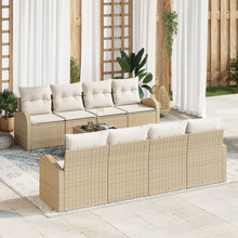 9-Delig Tuinbank Set Met Kussens Beige Poly Rattan