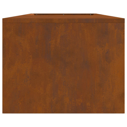 Vuurkorf Met Houtopslag 160X45X35 Cm Verweerd Staal Verweerd Staal/Bruin