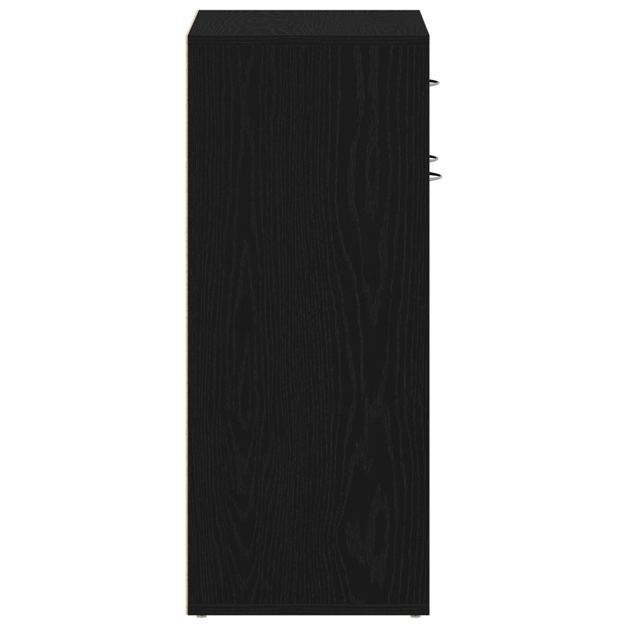 Schoenenkast Zwart Eikenhout 60X35X84 Cm Gelaagd Hout