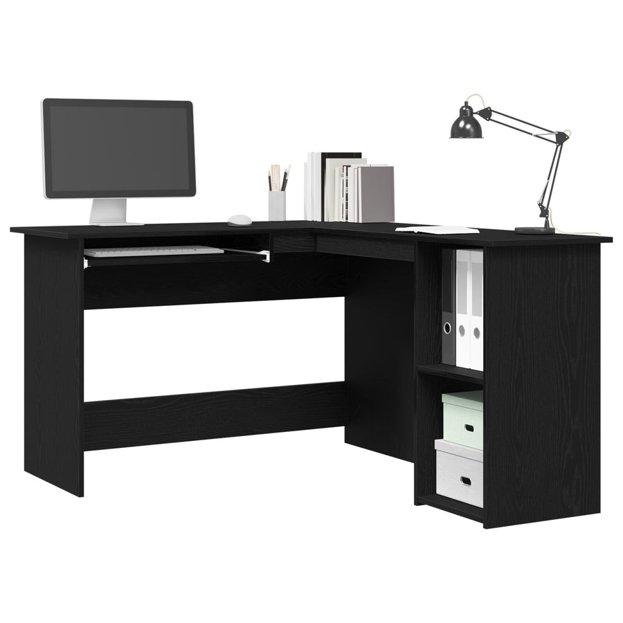 Bureau In Zwart Eiken 120X140X75 Cm Gemaakt Van Bewerkt Hout