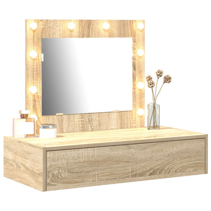 Wandkaptafel Verlichting 83 x 40 x 70 cm Sonoma eiken met LED