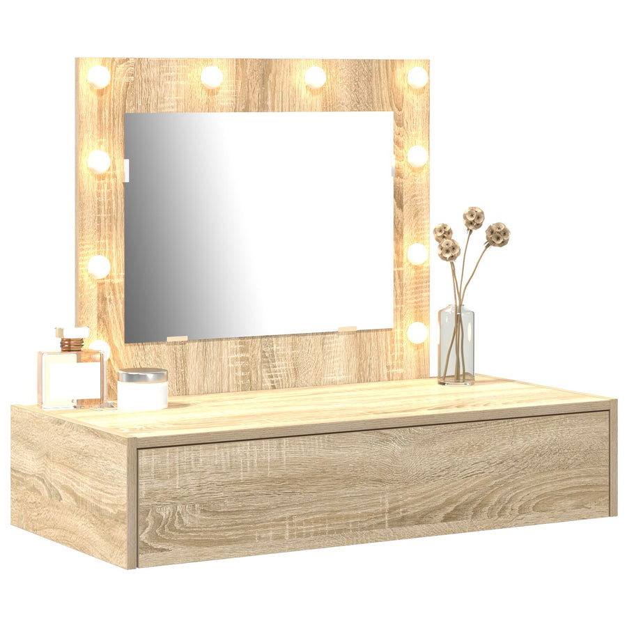 Wandkaptafel Verlichting 83 x 40 x 70 cm Sonoma eiken met LED