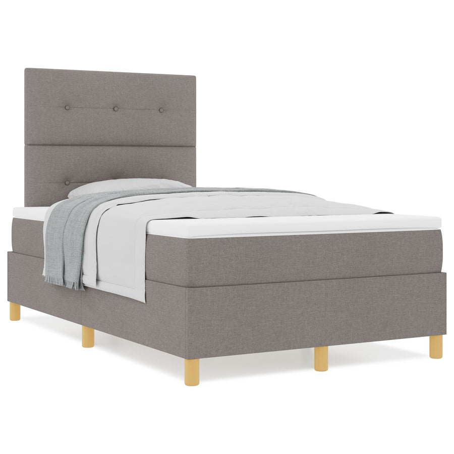 Boxspringbed Met Matras Taupe 120X200 Cm Stof Blauw