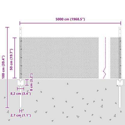 Hekpalen 11 St U-Channel 60 Cm Gegalvaniseerd Staal,  Zeshoekig Hek 0.5X50 M Gegalvaniseerd Staal