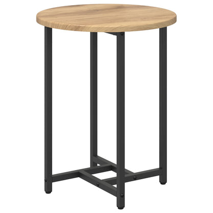Bijzettafel 2 Stuks Artisan Eiken Hout En Metaal Ambachtelijk eiken