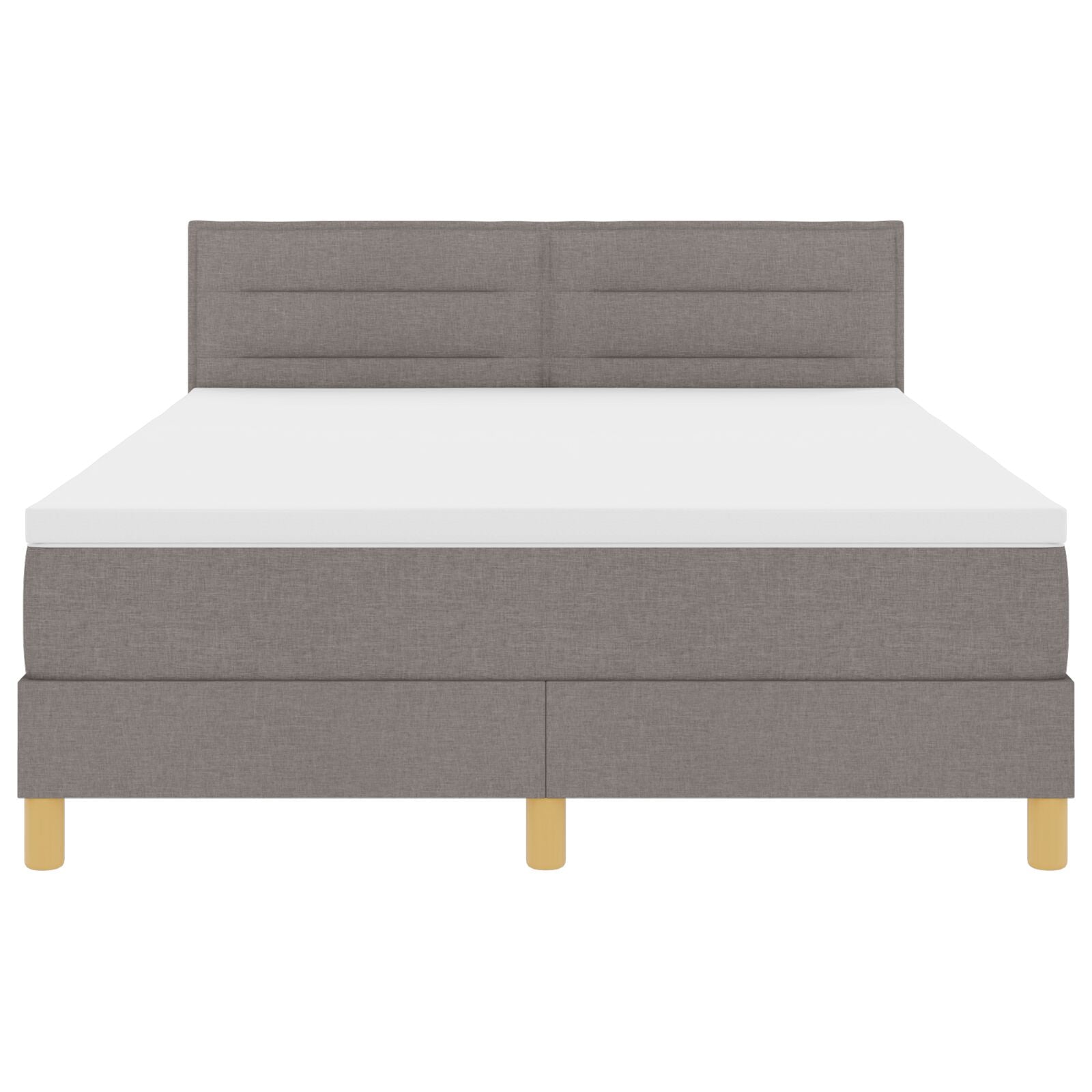 Boxspringbed Met Matras Stof Taupe 140 x 200 cm Lijnen ontwerp