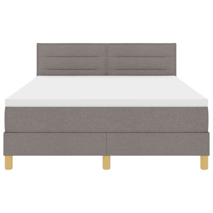 Boxspringbed Met Matras Stof Taupe 140 x 200 cm Lijnen ontwerp