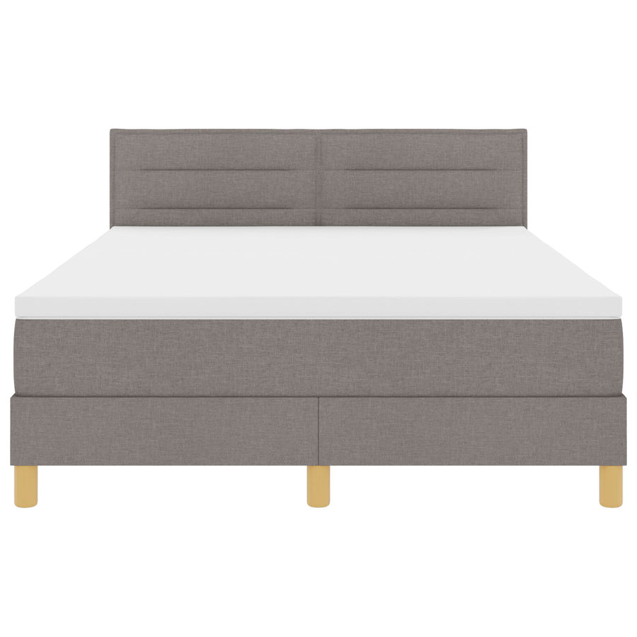 Boxspringbed Met Matras Stof Taupe 140 x 200 cm Lijnen ontwerp