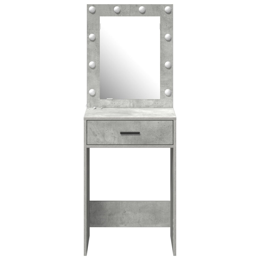 Make-Up Tafel Met Led Lichten In , Beton grijs 50 x 41 x 135 cm