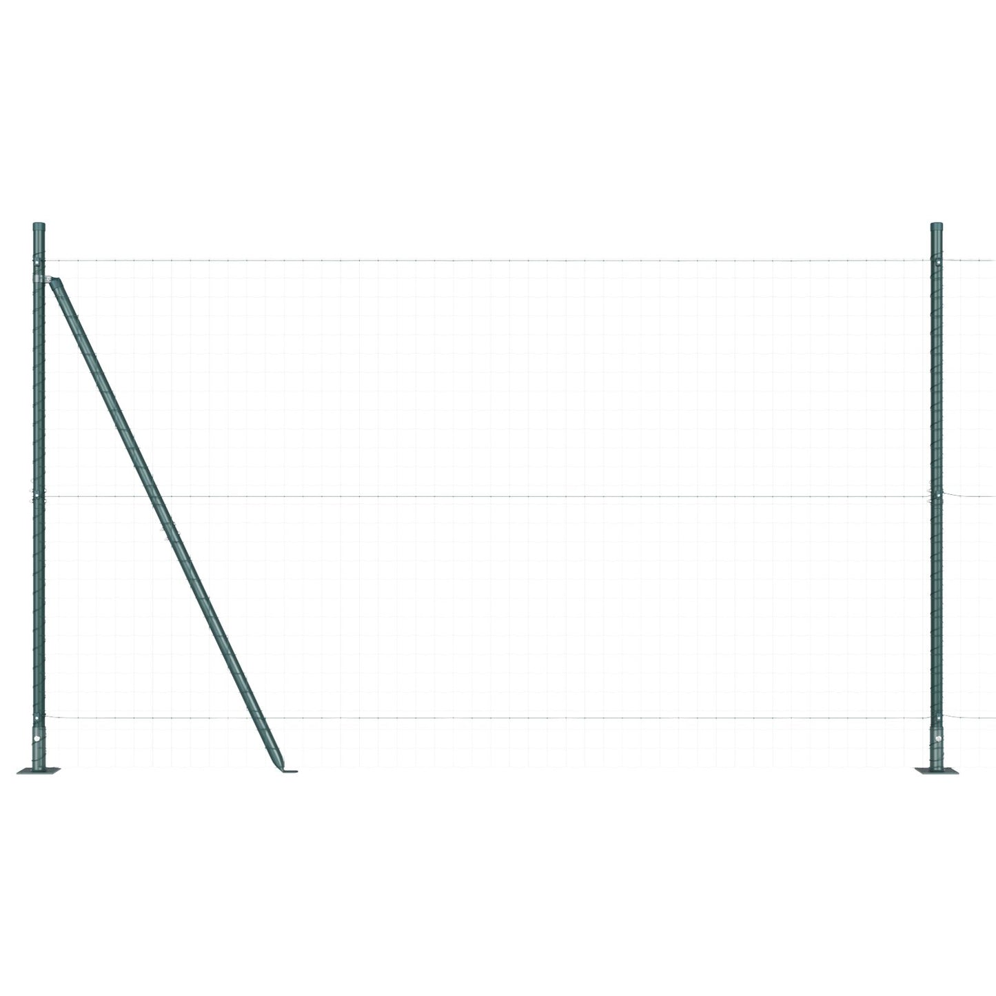 Hekpalen Set Van 104 Poeder-Gecoat Staal Groen 160 cm 52x betonnen paal