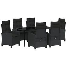 7-Delige Tuinset Met Kussens Zwart Poly Rattan