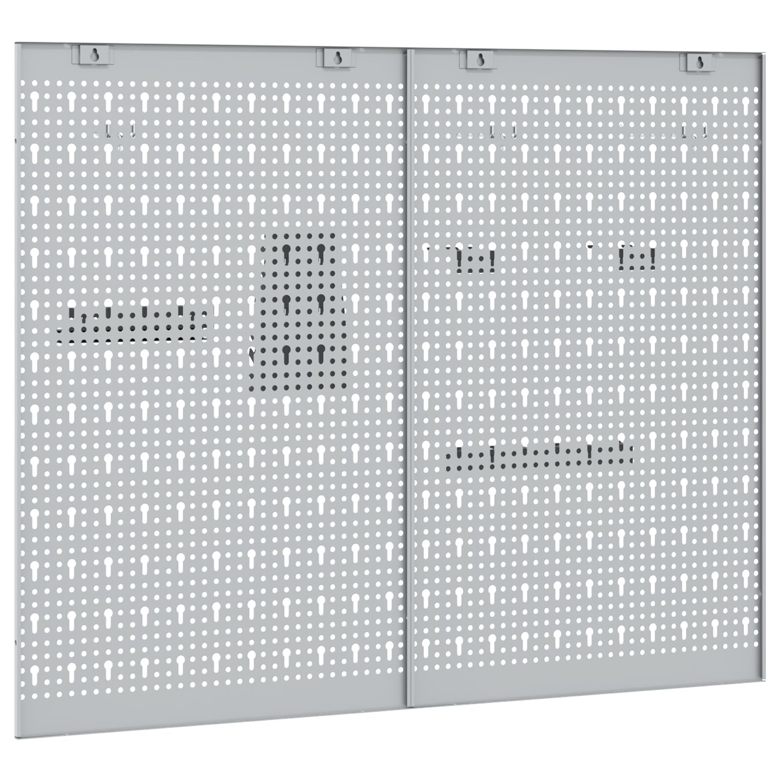 Pegboards 2 Pack Met 8 Accessoires, Grijs, 50X Staal 80 cm