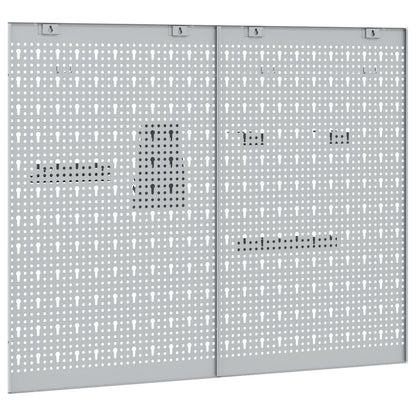 Pegboards 2 Pack Met 8 Accessoires, Grijs, 50X Staal 80 cm