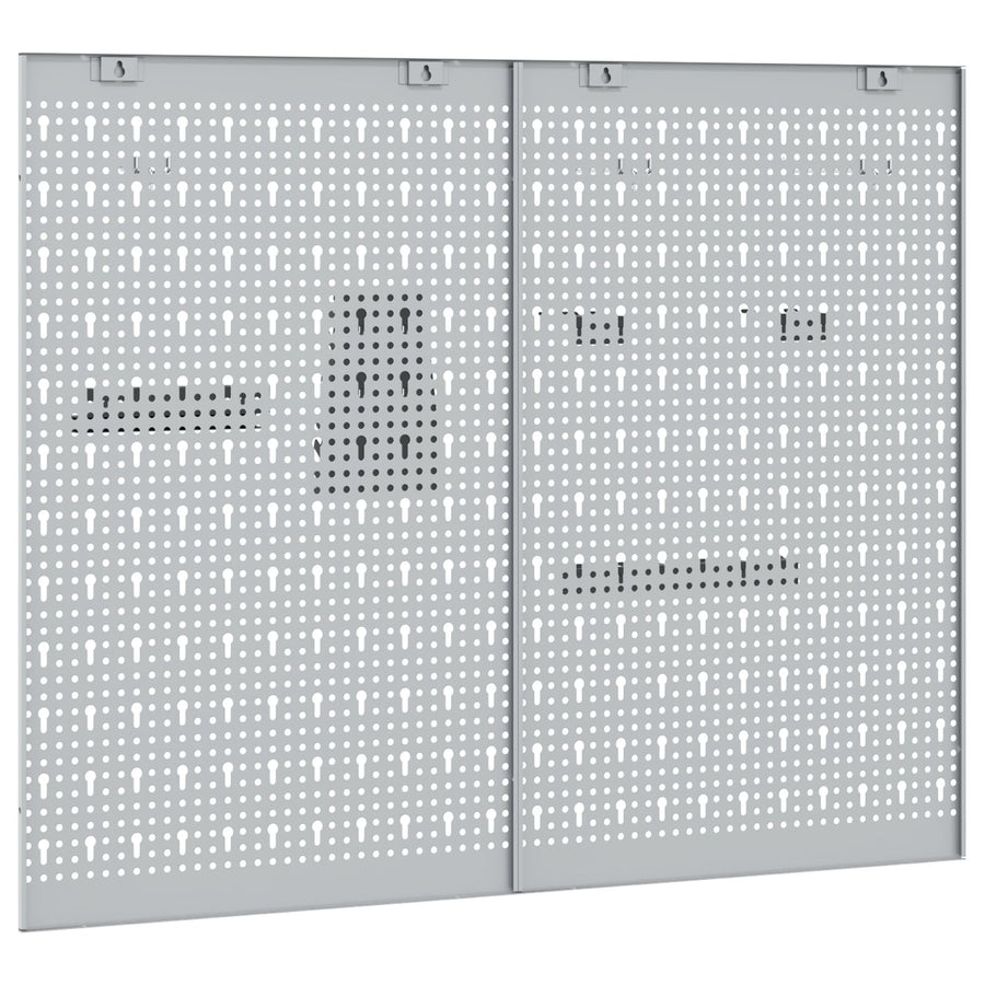 Pegboards 2 Pack Met 8 Accessoires, Grijs, 50X Staal 80 cm