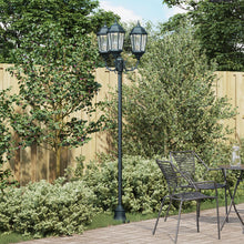 Tuinlampenpaal 3-Lamp E27 Groen 220 Cm Aluminium Donkergroen