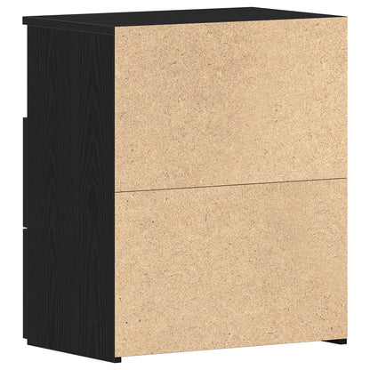 Nachtkastjes 2 Stuks Zwart Eiken 50X32X60Cm Bewerkt Hout