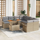 Garden Sofa Set with cushions beige and light grey