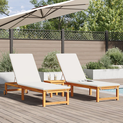 Zonnebank Met Tafel Massief Acaciahout,  Zonnebank Massief Acaciahout
