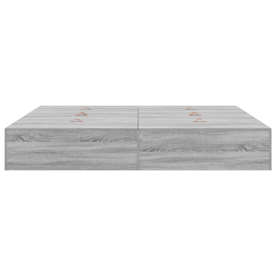 Opbergbedframe Grijs Sonoma 200 x 200 cm