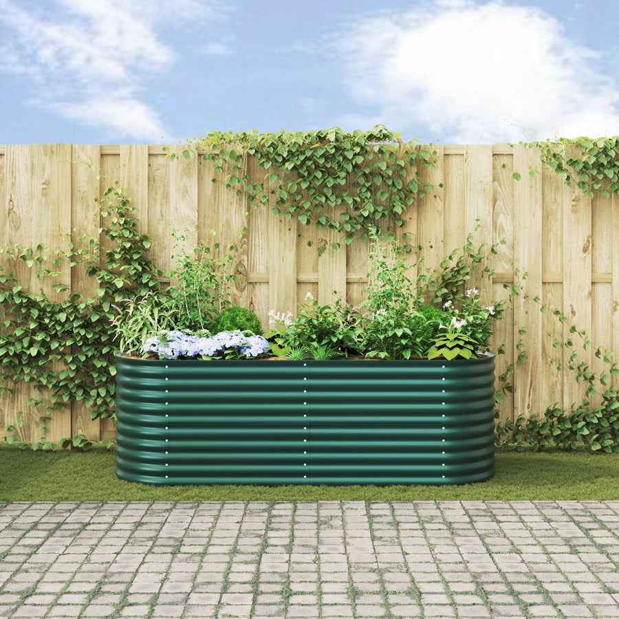 Tuin Verhoogd Bed Gegalvaniseerd Staal 240 x 80 x 81 cm Groen