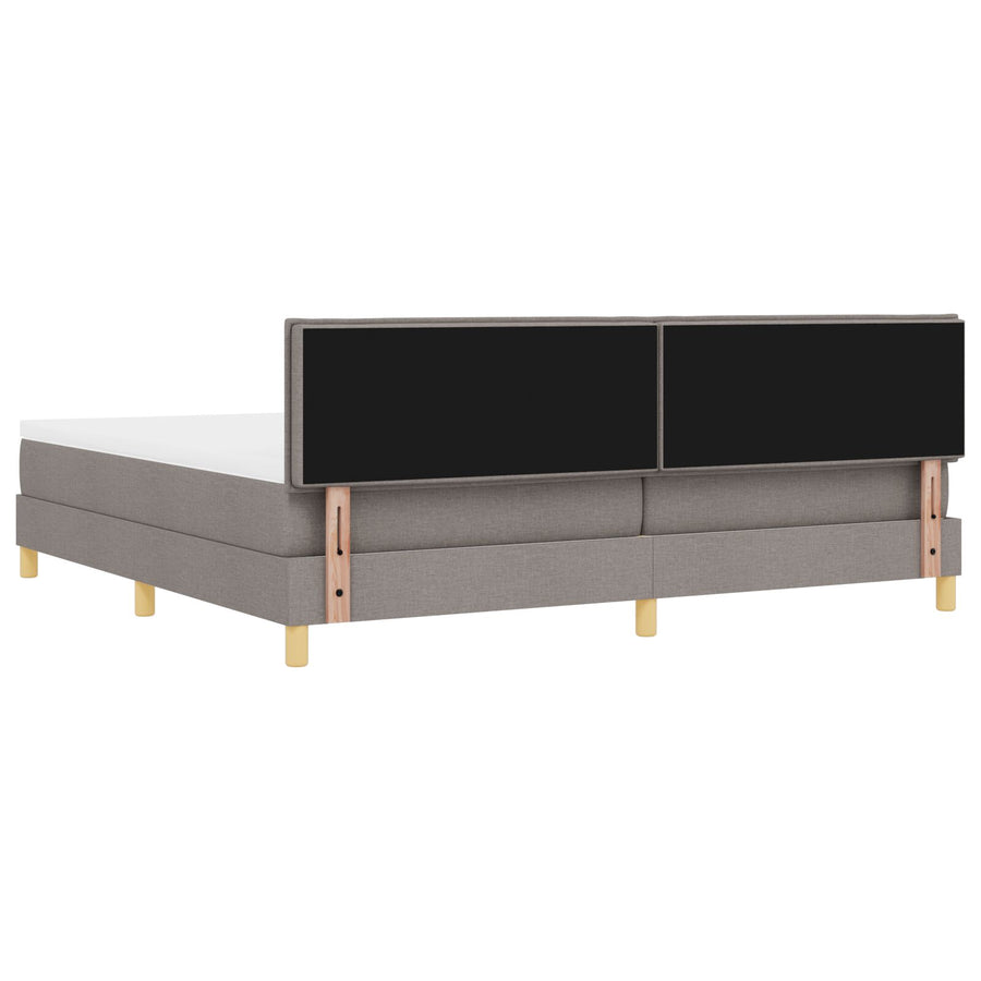 Boxspring Bed Met Matras Stof Taupe 200 x 200 cm Met knopen