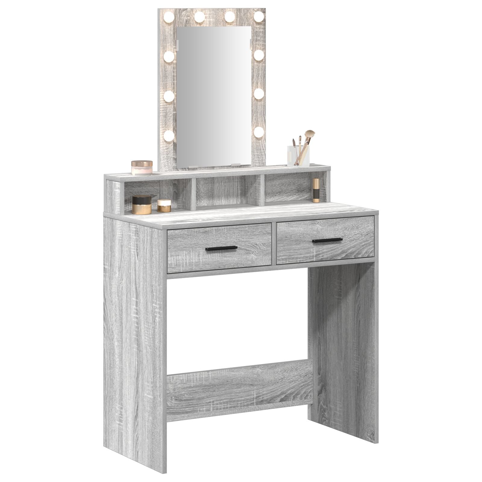 Make-Uptafel Met Led-Verlichting Grijs Sonoma Grijze sonoma 79 x 41 x 140 cm