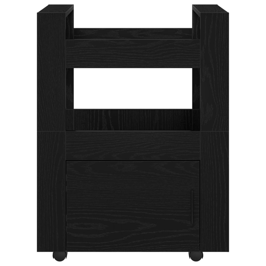 Keuken Trolley 60X45X80 Cm Gelaagd Hout Zwart eiken