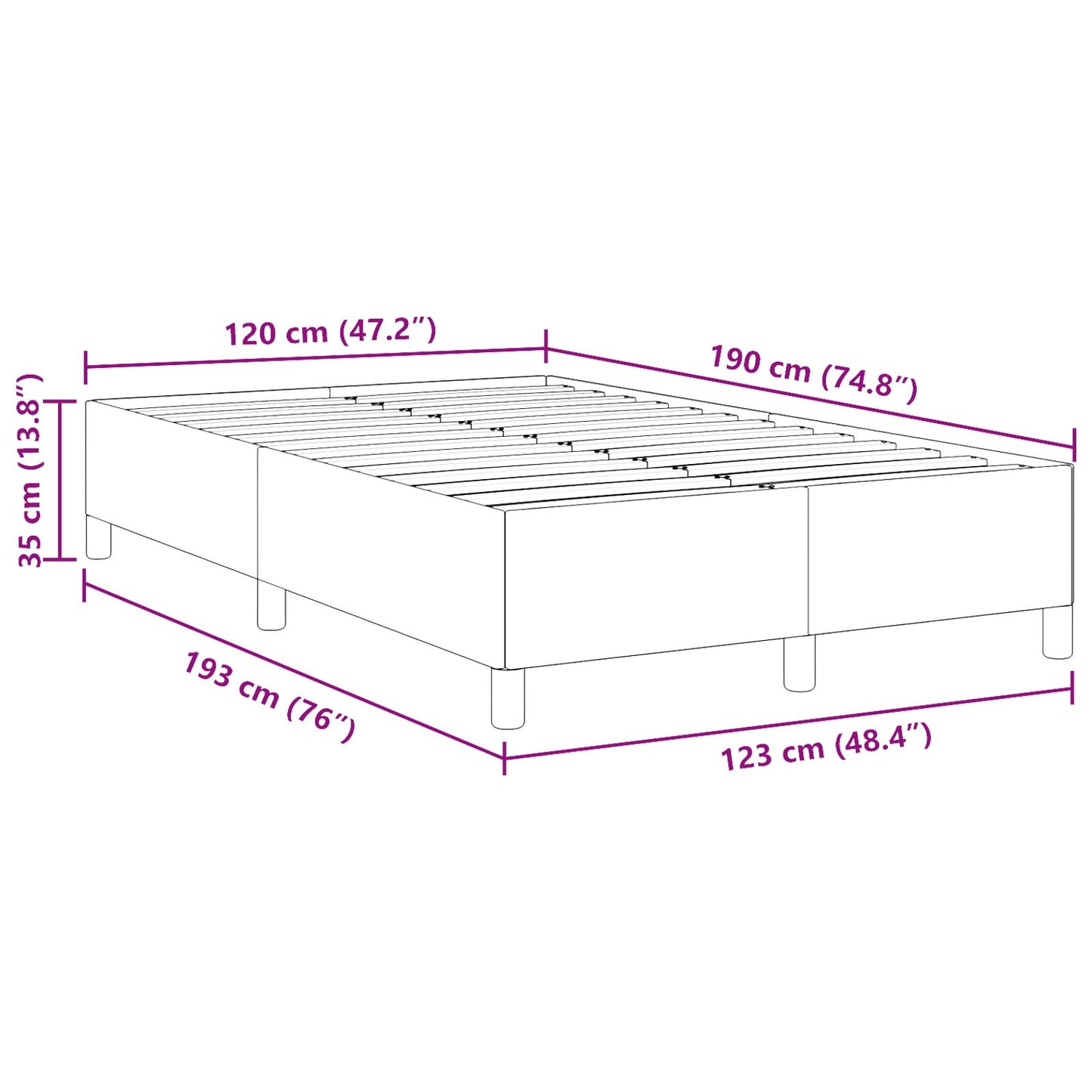 Bedframe Corduroy Stof Lichtgroen Grijs 120 x 190 cm