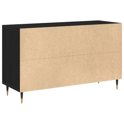 Dressoir Zwart Eiken 100X36X60 Cm Gelaagd Hout