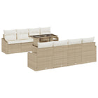 Tuin loungeset 7-delig poly rattan beige