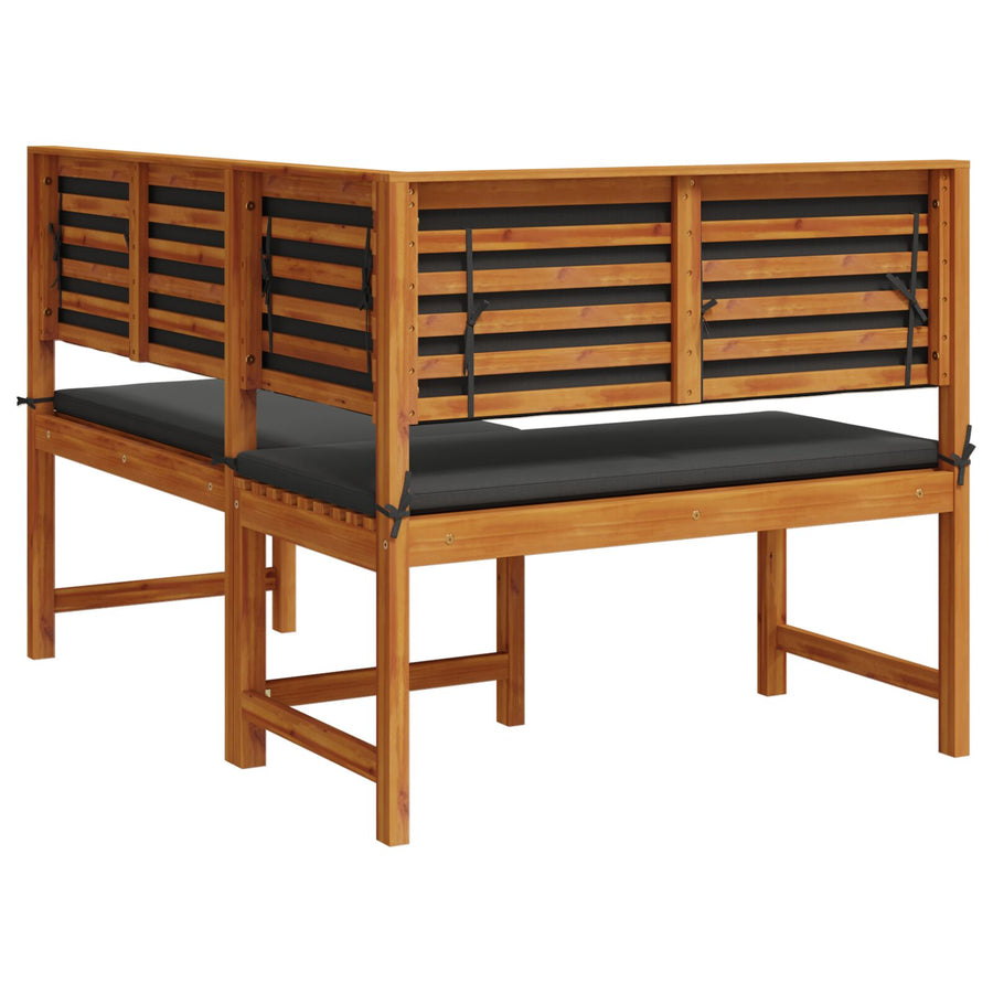 Hoekbank Voor In De Tuin Met Kussens 140X100X91 Cm Massief Acaciahout Anthraciet L-vormige bank
