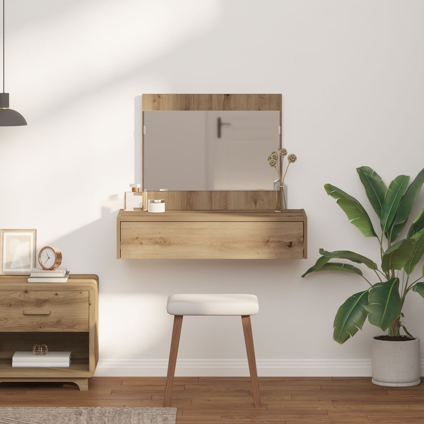 Wandkaptafel 83 x 40 x 70 cm Ambachtelijk eiken zonder LED