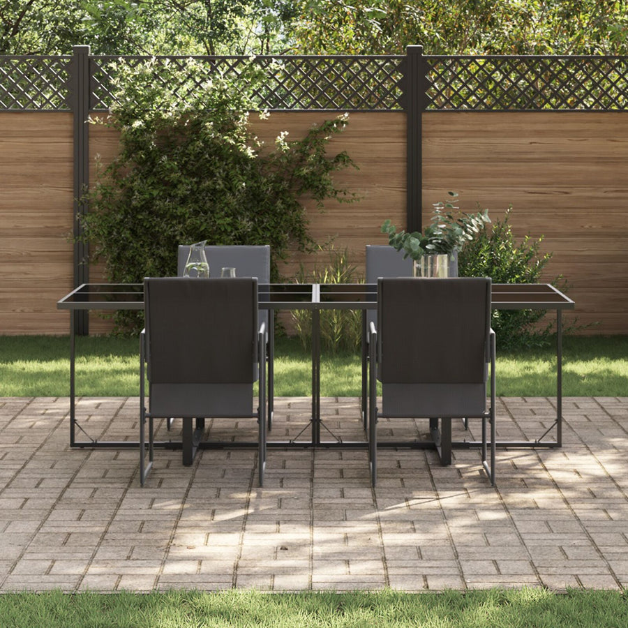 6-Delige Tuin Eettafel Set Met Kussens Staal En Textilene