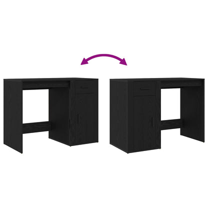 Bureau Zwart Eiken 100X49X75 Cm Geengineerd Hout