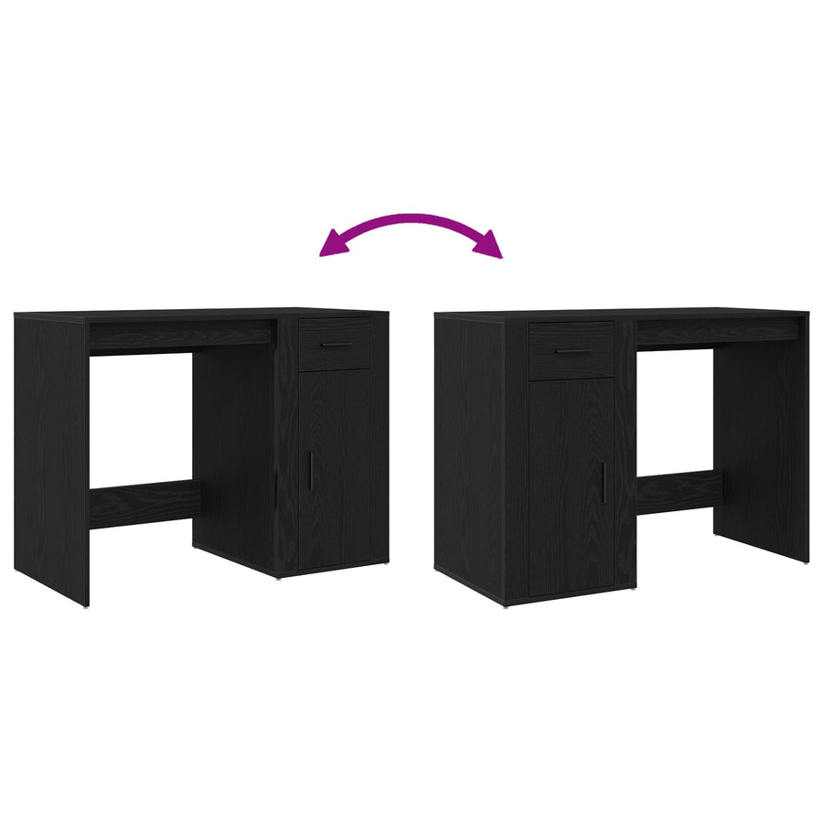 Bureau Zwart Eiken 100X49X75 Cm Geengineerd Hout