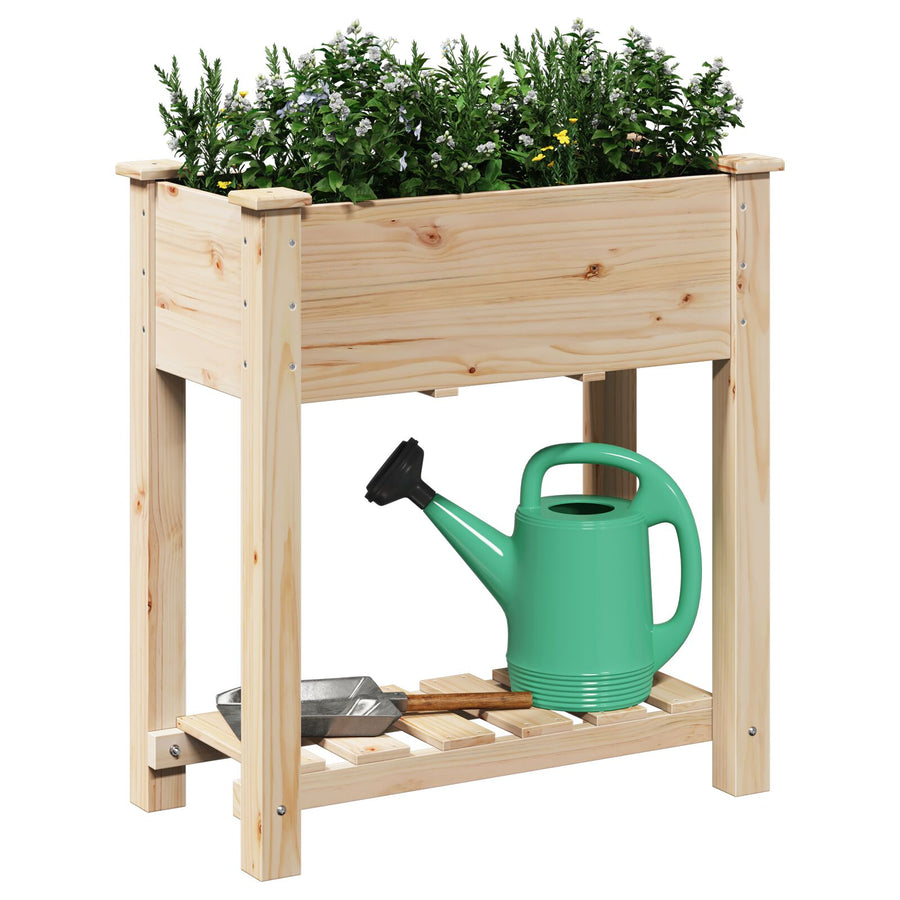 Tuinbak Met Plank 71X37X76 Cm Massief Vurenhout 71 x 37 x 76.5 cm