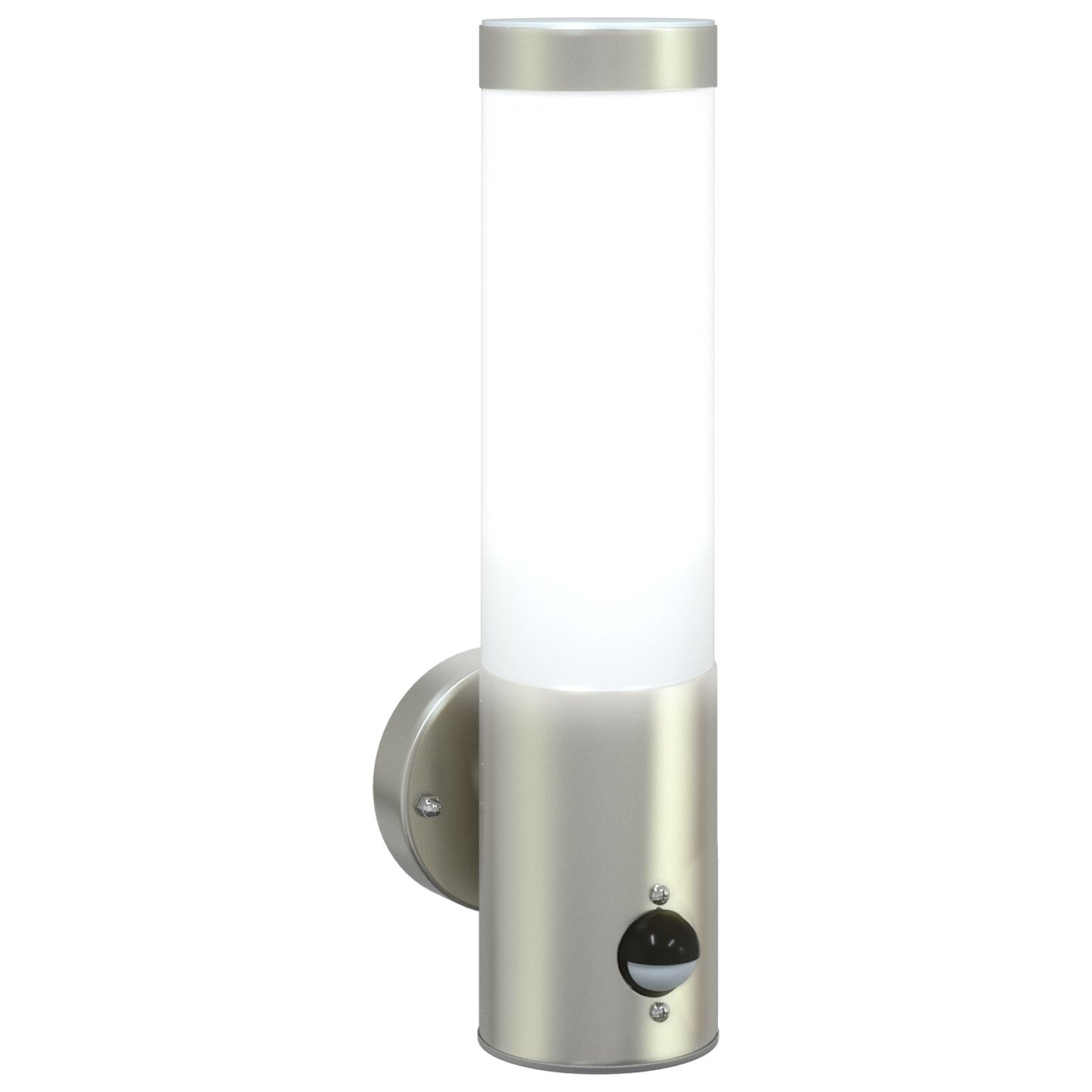 Buiten Wandlamp Rvs Ip44 1 Zilver met sensor