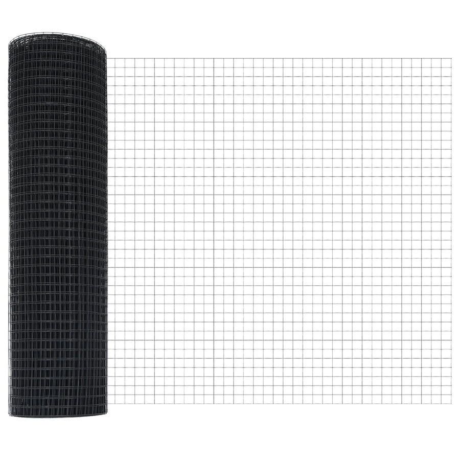 Gelaste Draadhek Met 7 Geflangeerde Palen Grijs 0.4X10 M Staal Gegalvaniseerd Staal