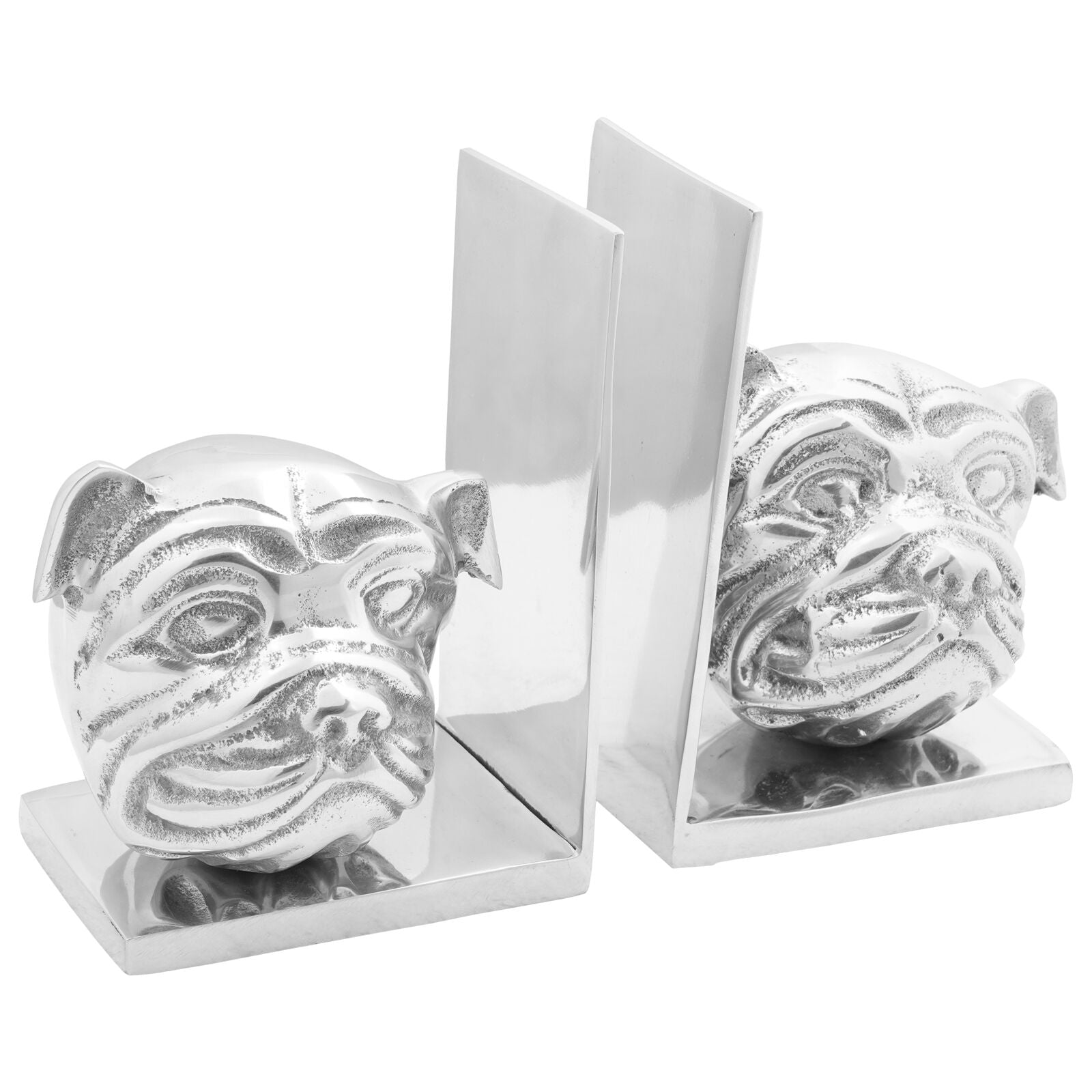 Boekensteunen 2 Stuks Zilver 8X12X16,5 Cm Aluminium Hond