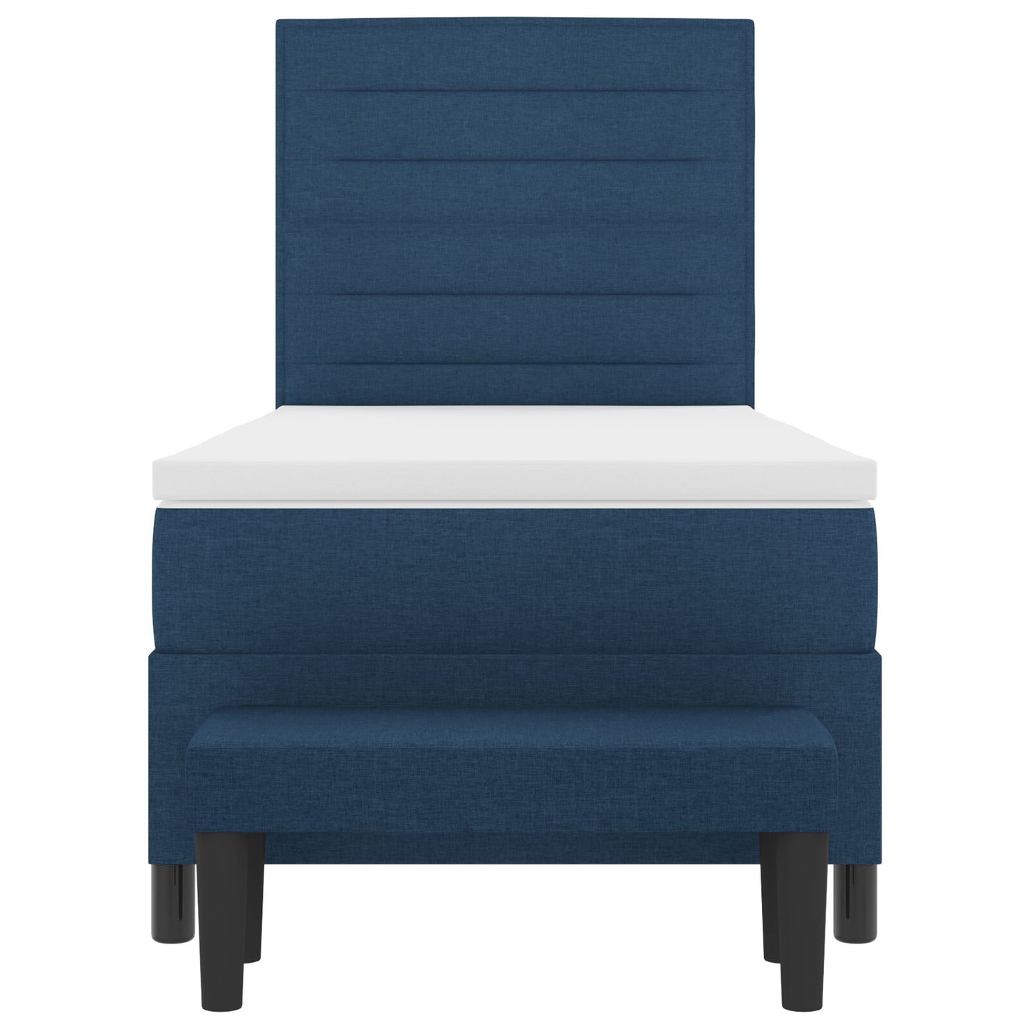 Boxspringbed Met Matras & Bank Stof Blauw 100 x 200 cm Lijnen ontwerp