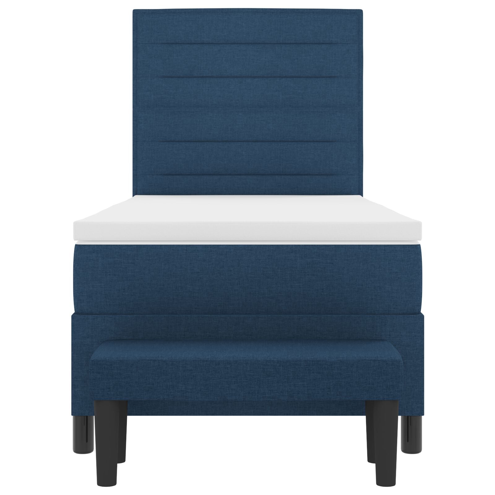 Boxspringbed Met Matras & Bank Stof Blauw 100 x 200 cm Lijnen ontwerp