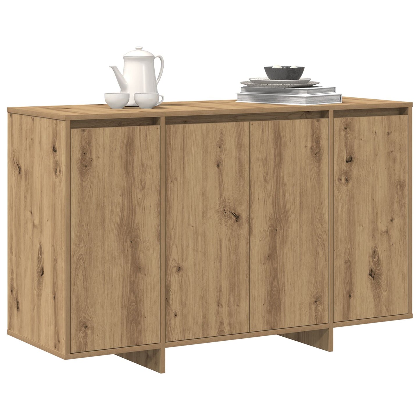 Eiken Houten Dressoir Artisan Eiken Bewerkt Hout 120 X 41 X 75 Cm