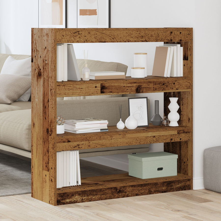 Boekenkast/Room Divider - Rustiek Hout - 100X30X103Cm - Geengineerd Hout