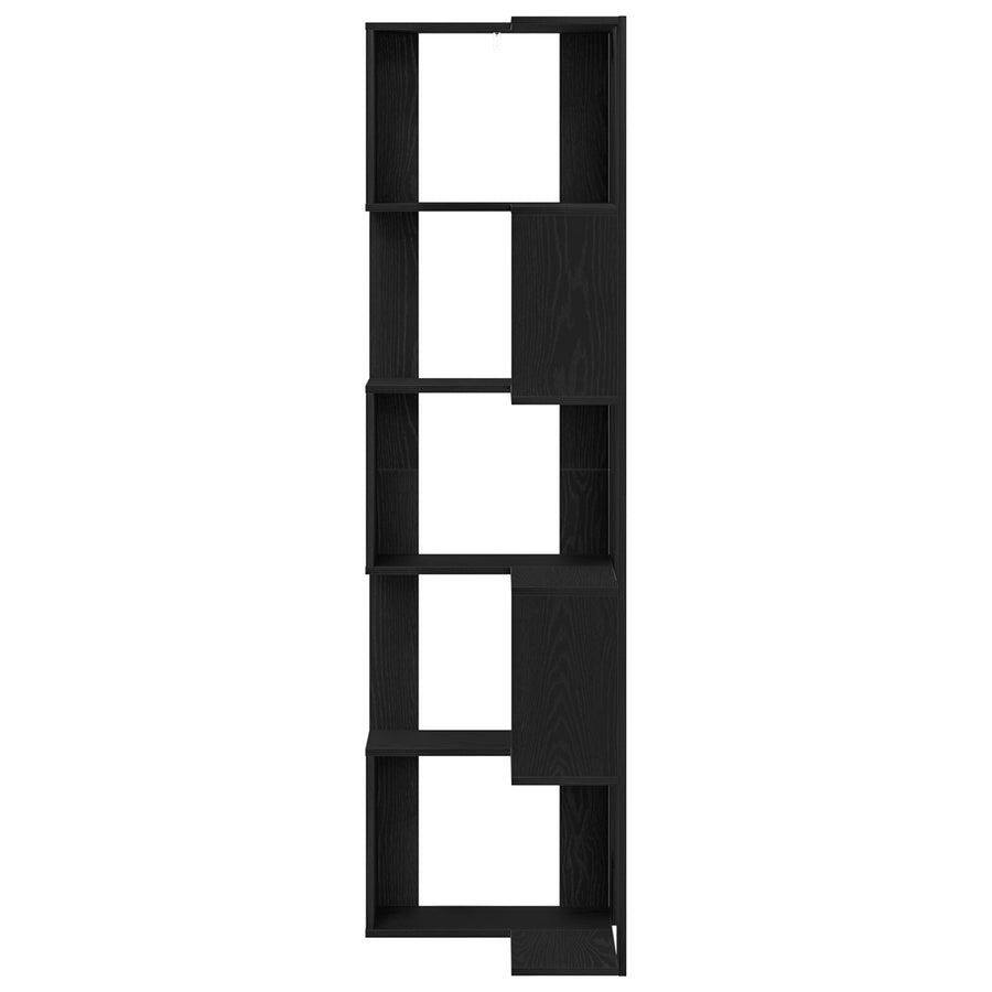 Hoekboekenkast 5-Tier Zwarte Eik 50X50X179 Cm Bewerkt Hout Zwarte eiken