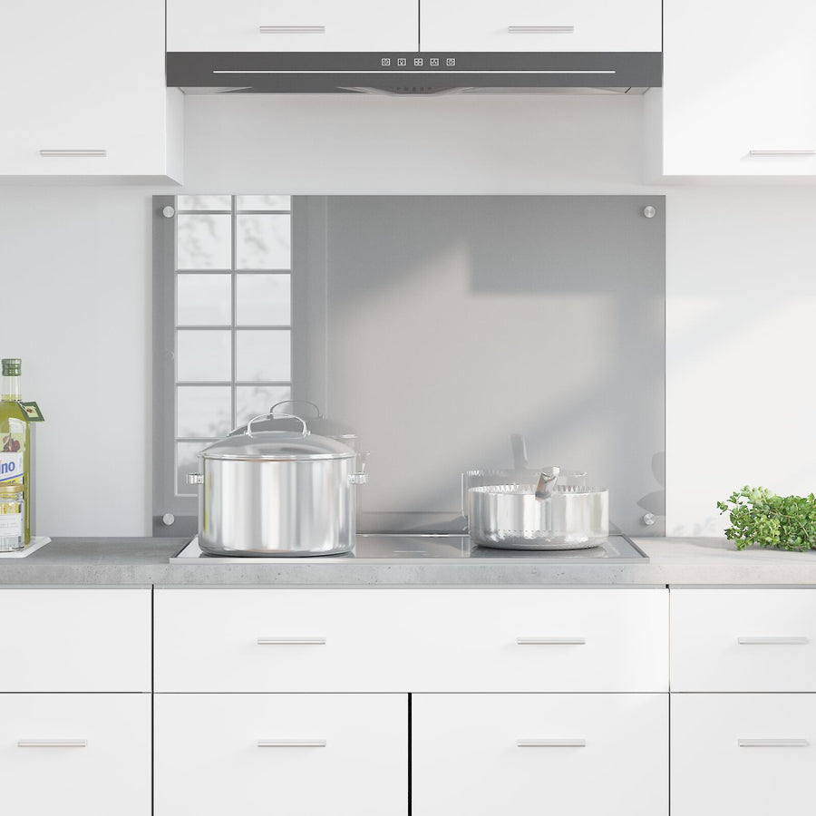 Achterwand Voor In De Keuken 90X60X0,6 Cm Gehard Glas Lichtgrijs 90 x 60 cm